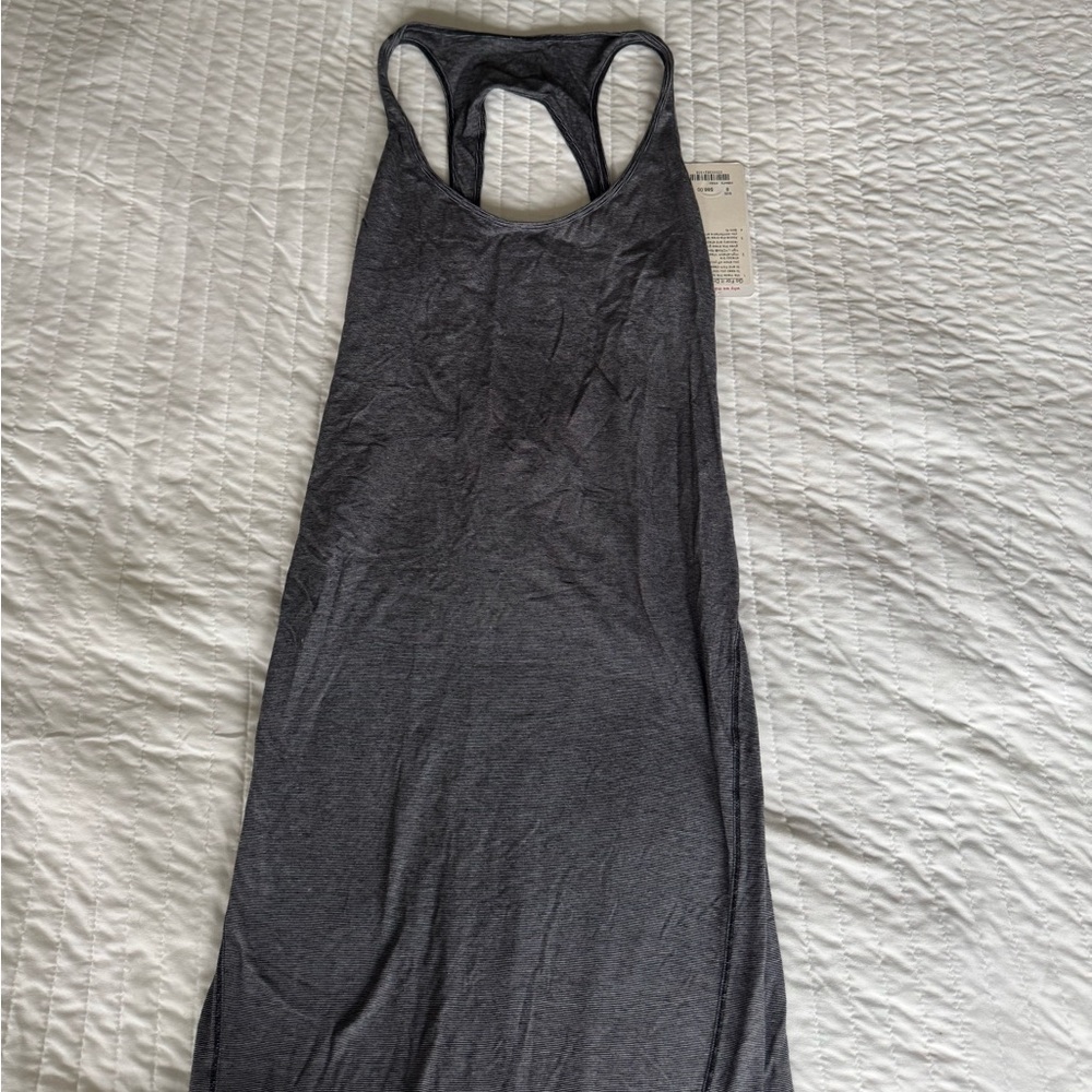 Lululemon Micro Stripe Go For it Dress in Heather Gray